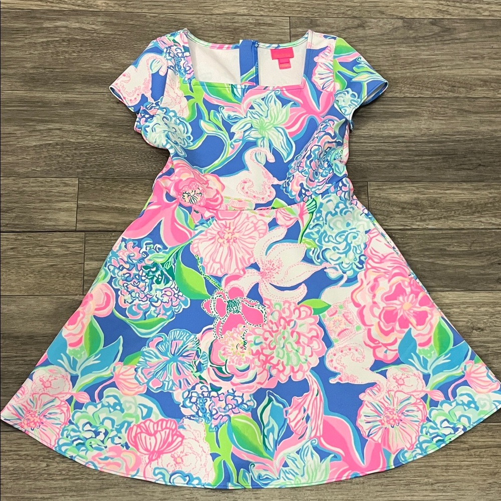 Lilly Pulitzer Girls Size 12 Arya Dress Peony for your Thoughts